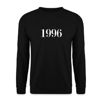 1996 Année de naissance Idée cadeau - Sweat-shirt Unisexe - noir - Devant - Alina (178cm) & Michal (187cm)