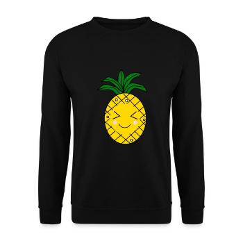 Ananas Kawaii Fruits Kawaii Fruits Kawaii - Sweat-shirt Unisexe - noir - Devant - Alina (178cm) & Michal (187cm)