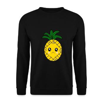Ananas Kawaii Fruits Kawaii Fruits Kawaii - Sweat-shirt Unisexe - noir - Devant - Alina (178cm) & Michal (187cm)