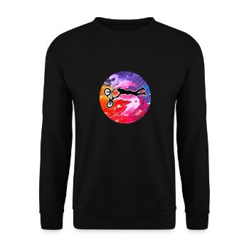 Bmx Biker Bike - Unisex Sweatshirt - black - Front - Alina (178cm) & Michal (187cm)