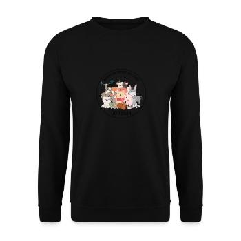 Animals are friends, not food - Vegan, Veganism - Unisex Sweatshirt - black - Front - Alina (178cm) & Michal (187cm)