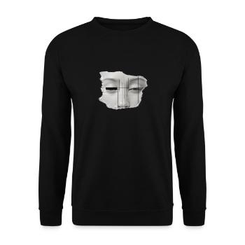 Heavy Kunstvoll skizziert Minimalistisch und doch - Unisex Pullover - Schwarz - Vorne - Alina (178cm) & Michal (187cm)