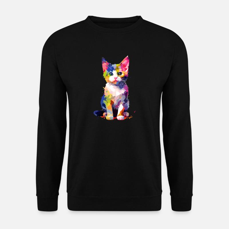 Little shy cat - Unisex Sweatshirt - black
