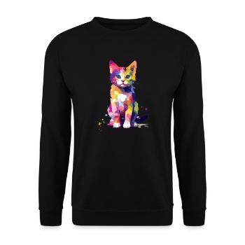 Splash of paint cat - Unisex Sweatshirt - black - Front - Alina (178cm) & Michal (187cm)