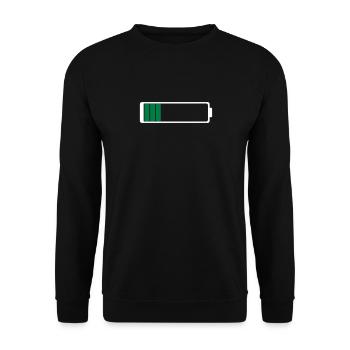 Akku leer - Unisex Pullover - Schwarz - Vorne - Alina (178cm) & Michal (187cm)
