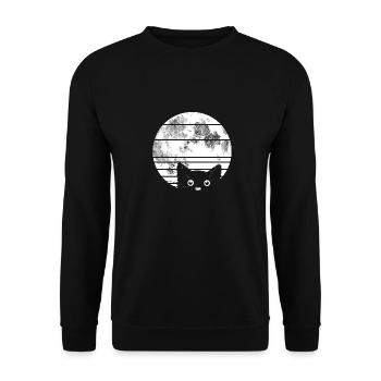 Cat - Unisex Sweatshirt - black - Front - Alina (178cm) & Michal (187cm)