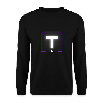 Letter "T" - Unisex Sweatshirt - black - Front - Alina (178cm) & Michal (187cm)