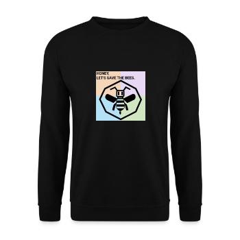 Honey, Save the Bees - Retten Sie die Bienen - Unisex Pullover - Schwarz - Vorne - Alina (178cm) & Michal (187cm)