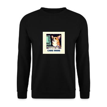Corgi in Code Mode - Unisex Sweatshirt - black - Front - Alina (178cm) & Michal (187cm)