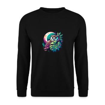 Magie de la chouette au pouvoir symbolique - Sweat-shirt Unisexe - noir - Devant - Alina (178cm) & Michal (187cm)