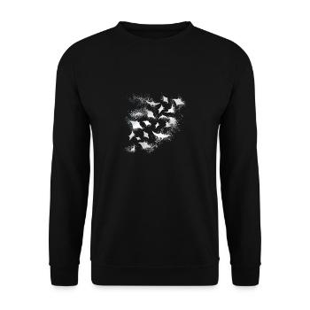 rayons, essaim de rayons, blanc, mer, graffiti, peinture, - Sweat-shirt Unisexe - noir - Devant - Alina (178cm) & Michal (187cm)