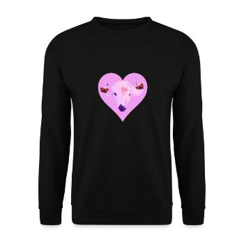 ein Herz für Lämmer - Unisex Pullover - Schwarz - Vorne - Alina (178cm) & Michal (187cm)