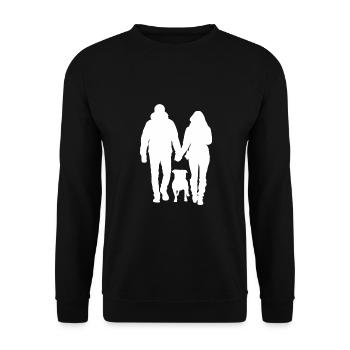 Paar mit Stafford - Unisex Pullover - Schwarz - Vorne - Alina (178cm) & Michal (187cm)