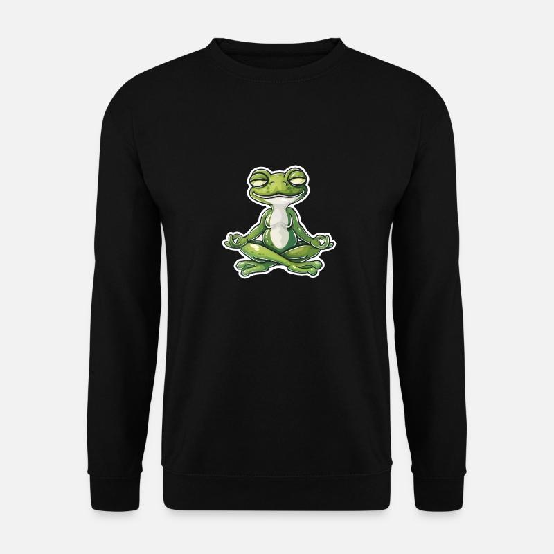 Meditierender Frosch findet inneren Frieden - Unisex Pullover - Schwarz