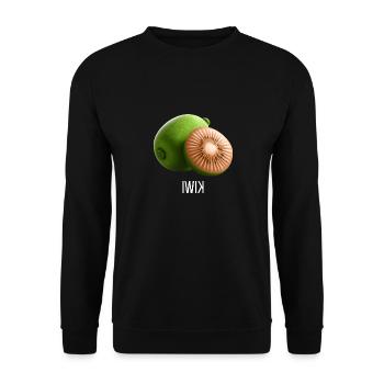 Kiwi mal anders - Unisex Pullover - Schwarz - Vorne - Alina (178cm) & Michal (187cm)