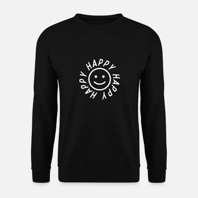Logo - Glücklich - Unisex Pullover - Schwarz