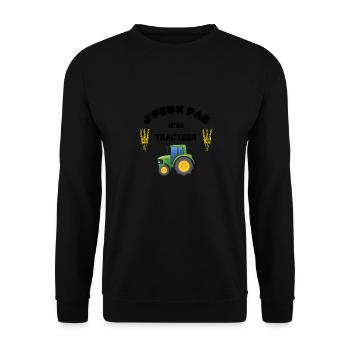 J peux pas j'ai tracteur - Sweat-shirt Unisexe - noir - Devant - Alina (178cm) & Michal (187cm)