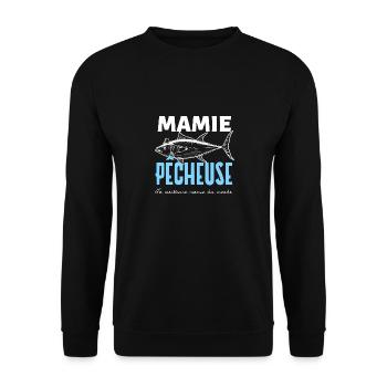 MAMIE PÊCHEUSE - La meilleure mamie - Sweat-shirt Unisexe - noir - Devant - Alina (178cm) & Michal (187cm)