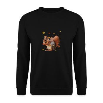 squirrel - Unisex Sweatshirt - black - Front - Alina (178cm) & Michal (187cm)