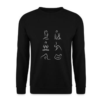 Yoga Poses - Unisex Sweatshirt - black - Front - Alina (178cm) & Michal (187cm)