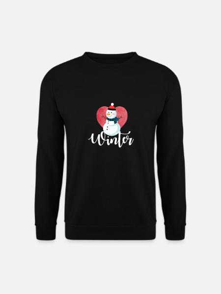 J’aime l’hiver, la neige, le froid et le bonhomme de neige - Sweat-shirt Unisexe - noir