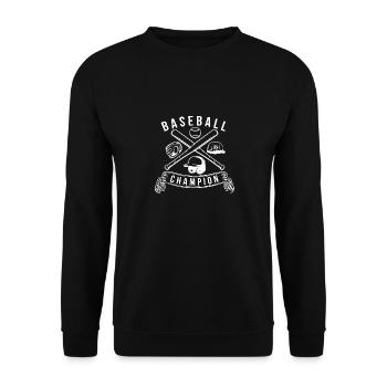 Baseball ist das beste Spiel, Baseball Champion - Unisex Pullover - Schwarz - Vorne - Alina (178cm) & Michal (187cm)