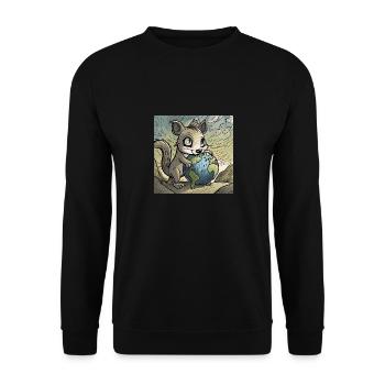 cute anime design - Unisex Pullover - Schwarz - Vorne - Alina (178cm) & Michal (187cm)