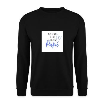 "Danke für alles, Papa” - Unisex Pullover - Schwarz - Vorne - Alina (178cm) & Michal (187cm)