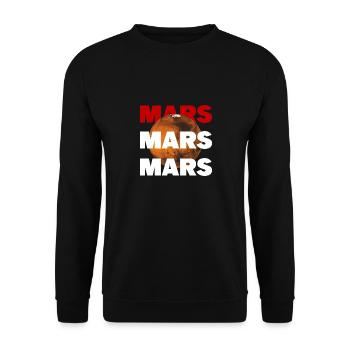 Logo Mars : Design impactant avec la planète rouge - Sweat-shirt Unisexe - noir - Devant - Alina (178cm) & Michal (187cm)