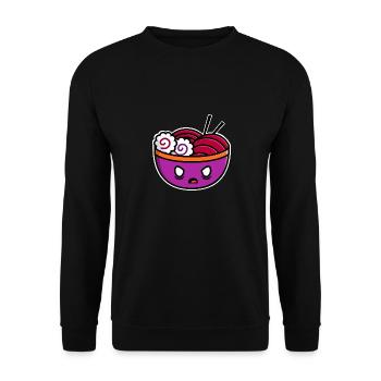 Angry Ramen - Unisex Pullover - Schwarz - Vorne - Alina (178cm) & Michal (187cm)