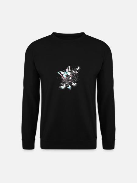 Schmetterling, Aquarell, bunt, malerei, graffiti - Unisex Pullover - Schwarz