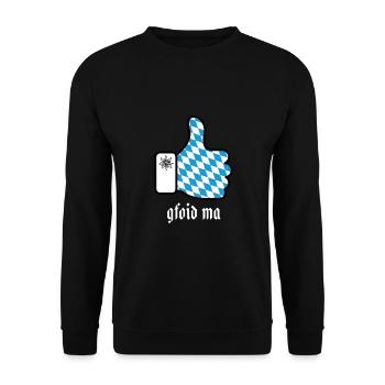 Bayrischer Spruch - Unisex Pullover - Schwarz - Vorne - Alina (178cm) & Michal (187cm)
