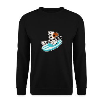 JackUpPaddle_Outline - Unisex Pullover - Schwarz - Vorne - Alina (178cm) & Michal (187cm)