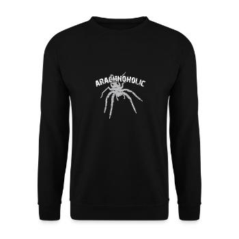 Arachnoholic Spiderfan ich liebe Vogelspinnen - Unisex Pullover - Schwarz - Vorne - Alina (178cm) & Michal (187cm)
