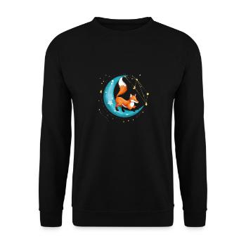 Luna fox - Unisex Sweatshirt - black - Front - Alina (178cm) & Michal (187cm)