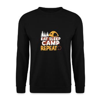 Eat Sleep Camp Repeat - Unisex Sweatshirt - black - Front - Alina (178cm) & Michal (187cm)