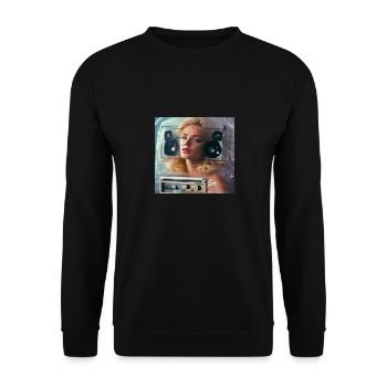 Rave Girl techno Berlin Cologne Köln LA New York - Unisex Pullover - Schwarz - Vorne - Alina (178cm) & Michal (187cm)