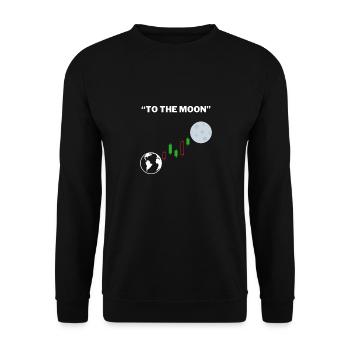 To the moon - Börsen Design - Unisex Pullover - Schwarz - Vorne - Alina (178cm) & Michal (187cm)