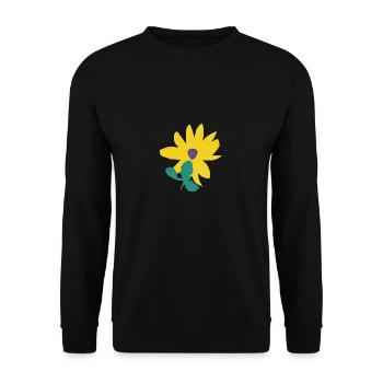 Cut-out flower (no background) - Unisex Sweatshirt - black - Front - Alina (178cm) & Michal (187cm)