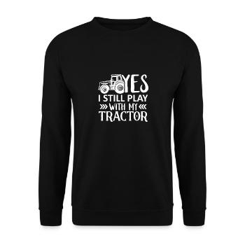 Farmer Farmer Farmer Tractor Farm - Unisex Sweatshirt - black - Front - Alina (178cm) & Michal (187cm)