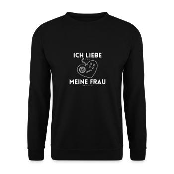 I Love My Wife Gaming, Gift for Husband - Unisex Sweatshirt - black - Front - Alina (178cm) & Michal (187cm)