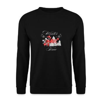 Winter Time - Unisex Pullover - Schwarz - Vorne - Alina (178cm) & Michal (187cm)