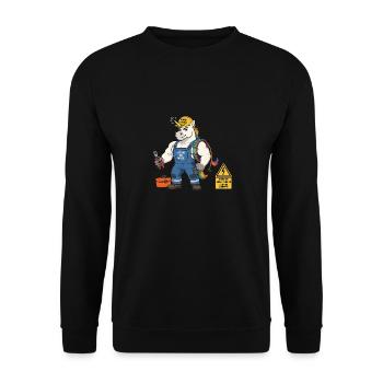 Elektro Einhorn Handwerker - Unisex Pullover - Schwarz - Vorne - Alina (178cm) & Michal (187cm)