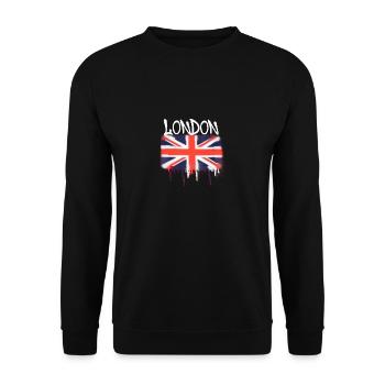 london,flagge,england,graffiti,u.k - Unisex Pullover - Schwarz - Vorne - Alina (178cm) & Michal (187cm)