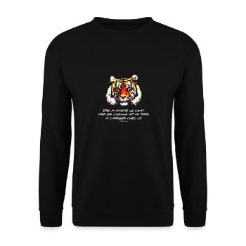 Tigre - Sweat-shirt Unisexe - noir - Devant - Alina (178cm) & Michal (187cm)