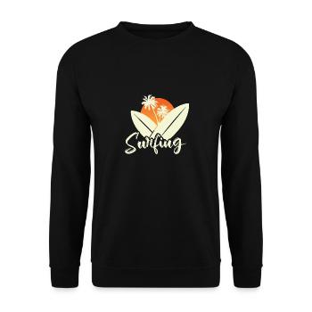 Surfer Surf Surf Surf Planche à vagues Planche à voile - Sweat-shirt Unisexe - noir - Devant - Alina (178cm) & Michal (187cm)