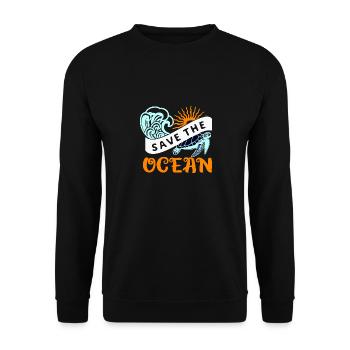 Rettet das Meer, Rettet den Ocean, unser Planet - Unisex Pullover - Schwarz - Vorne - Alina (178cm) & Michal (187cm)
