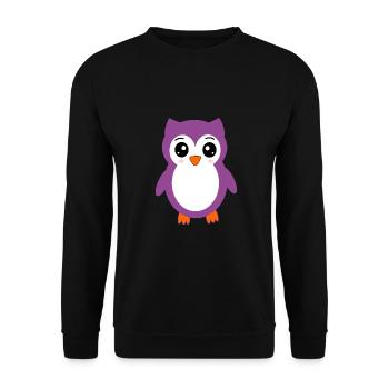 süßes kawaii Eulen T-shirt Geschenk Weihnachten - Unisex Pullover - Schwarz - Vorne - Alina (178cm) & Michal (187cm)