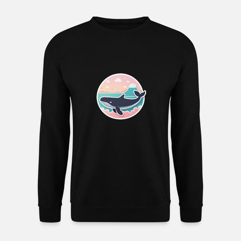 Whale symbol wildlife - Unisex Sweatshirt - black