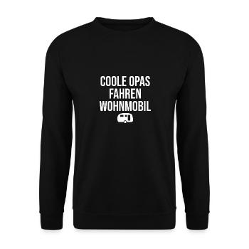 Coole Opas fahren Wohnmobil - Unisex Pullover - Schwarz - Vorne - Alina (178cm) & Michal (187cm)